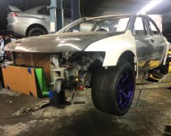 2004 Mitsubishi EVO VIII being rebuilt by Narvaez Racing for the 2015 Pikes Peak Hill Climb 