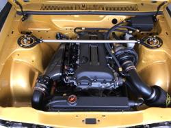 The turbocharged Nissan SRD20 engine fits in the 510 wagon like a glove