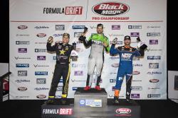 Fredric Aasbo, Kristaps Blušs, and Chris Forsberg on the Round 3 podium